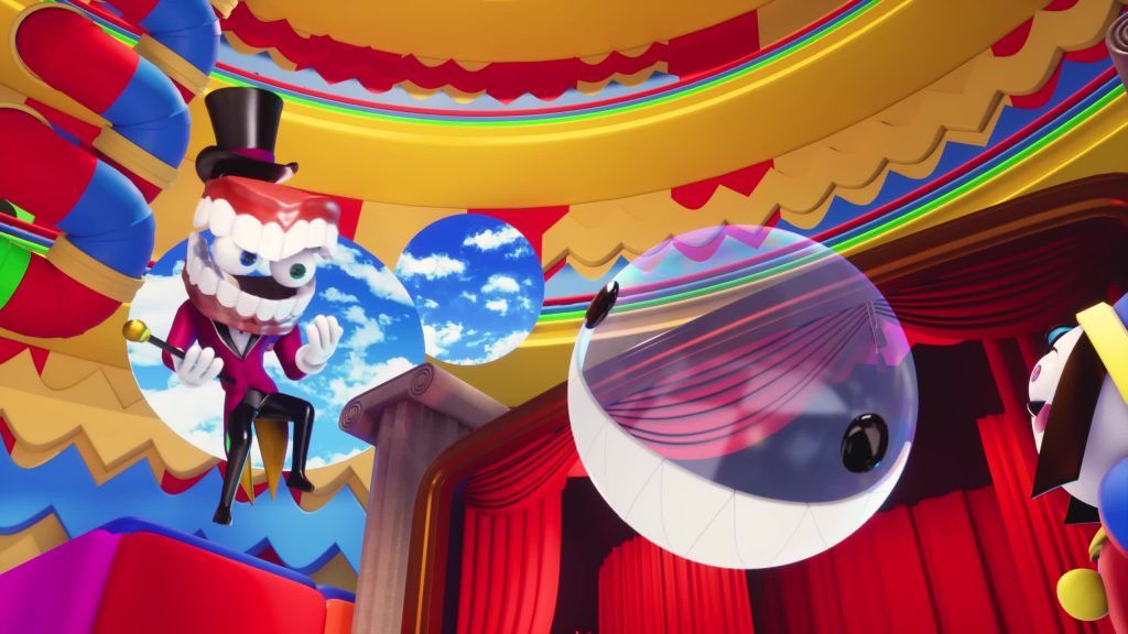 Caine и Bubble внутри шатра Digital Circus.